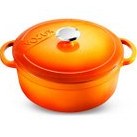 Resim Kitchenware Amusant Turuncu Derin Döküm Tencere 24 Cm Voeux
