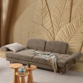Resim Eymense Aries Yataklı Sandıklı Üçlü Koltuk Kahverengi 
