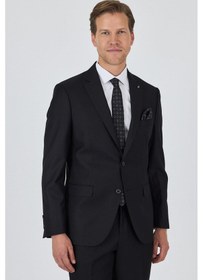 Resim İmza Düz Filafil Mono Yaka Tam Astar 6 Drop Comfort Fit Takım Elbise 1001250170 Siyah 