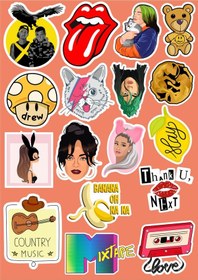 Resim Müzik Eğlenceleri Seri 1 Sticker Seti Laptop Ajanda Pc Tablet Telefon Defter Etiket Bullet Journal Diğer 