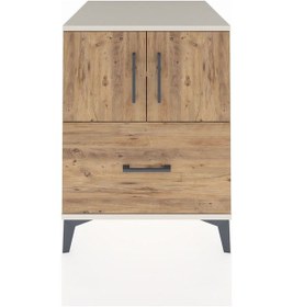 Resim Kronos Komodin 2 Raflı Tek Çekmeceli 2 Kapaklı 60x59x80 Aytaşı-çam Aytası 