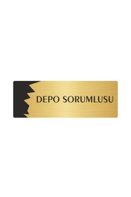 Resim Özarslan Dizayn Metal Departman Kapı İsimliği, Yönlendirme levhası Depo Sorumlusu 10X20 Cm Altın Renk 