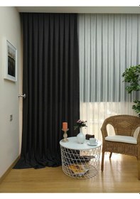 Resim Evdepo Home Keten Füme Fon Perde Tek Kanat Füme 