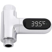 Resim Su Sıcaklığını İzlemek İçin Led Ekranlı Ev Duş Termometresi Gümüş 