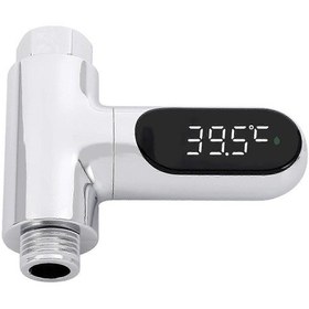 Resim Su Sıcaklığını İzlemek İçin Led Ekranlı Ev Duş Termometresi Gümüş 