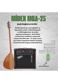 Resim Yonka B-142u-amp Amfili Uzun Sap Çınar Ağacı Kaliteli Saz Bağlama Seti 