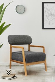 Resim Zem Matilda Ahşap Ayaklı Berjer, Gri 