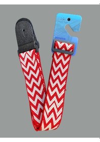 Resim Capella Başak Desen Gitar Askısı Kırmızı-beyaz 