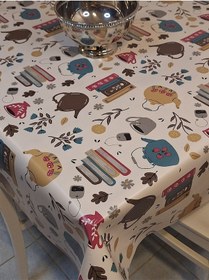 Resim Elyaflı Pvc Muşamba - Desenli Silinebilir Masa Örtüsü Yeşil Fnt1232 140 