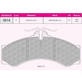Resim Beşer 3614 Fren Balatası Ön Arka Lt28-35 96- 