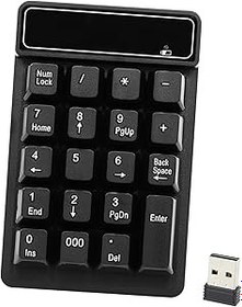 Resim Hanzete 2.4 Ghz Kablosuz Sayısal Tuş Takımı Mekanik Hissediyorum Sayı Pad Klavye 19 Tuşlar w/USB Alıcısı Su geçirmez Dizüstü Masaüstü PC Dizüstü Bilgisayar için Siyah 