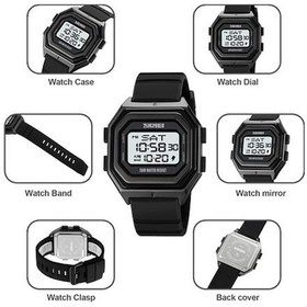 Resim Besthome1 Skmei 1875 Erkek Açık Elektronik Saat, Beyaz, Çok Renkli Silikon Bant, Pratik Tasarım Çok Renkli 