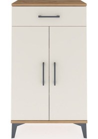 Resim Arges Komodin 2 Raflı Tek Çekmeceli 2 Kapaklı 60x30x106 Çam-a... Çam 