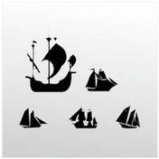 Resim Folyo Sticker Gemiler 80cm Uzunluk Siyah 