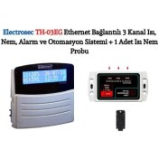 Resim Electrosec TH-03EG Web Tabanlı 3 Kanal Isı, Nem, Alarm ve Otomasyon Sistemi + 1 Adet Isı Nem Probu +16V Adaptör 