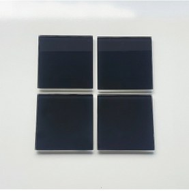 Resim Decorita Cam Bardak Altlığı Düz Siyah 4'lü Takım 10 x 10 CM Siyah 