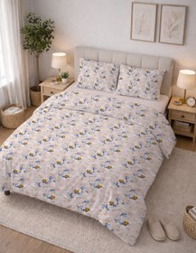 Resim Evmila Minik Çiçekler Desenli Nevresim Takımı - 220x240 Cm Nevresim + 50x70 Yastık kılıfı + 180x200 Cm Çarşaf 