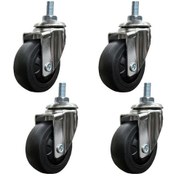 Resim Dashanshop 4 Adet 150kg Kapasiteli M8x15 Civatalı 2 İnç Kauçuk Tekerlekli 360 Döner Stemli Caster 
