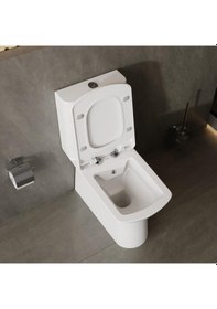 Resim Nova Beyaz Kanalsız Duvara Sıfır Klozet Takımı Nv361, Creavit Lara Yavaş Kapak Beyaz 