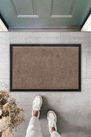 Resim Dormot 1Modern Kahverengi Nem Alıcı, Toz Alıcı Paspas, Dış Mekan Kapı Önü Paspası 40x60cm 