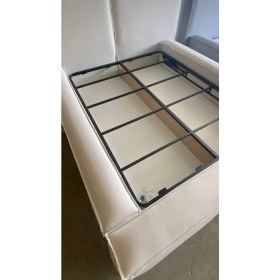 Resim Most Mollior Bazalı Karyola Kırık Beyaz Keten Kumaş 160 x 200 cm . Yatak Içindir (Kurulum Dahil) 