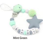 Resim Sağlıklı Çocuk El Yapımı Emzik Klipsi Tutucu Zincir Silikon Emzik Zincirleri Beş Yıldızlı Bebek Besleme Diş Çıkarma Zinciri Şeffaf 