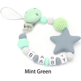 Resim Sağlıklı Çocuk El Yapımı Emzik Klipsi Tutucu Zincir Silikon Emzik Zincirleri Beş Yıldızlı Bebek Besleme Diş Çıkarma Zinciri Şeffaf 