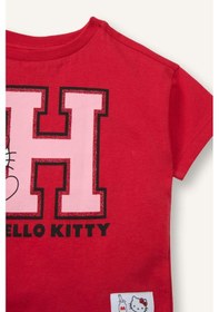 Resim Defacto Hello Kitty Penye Kısa Kollu Tişört Kız Bebek H4860a526smrd117 Kırmızı-rd117 