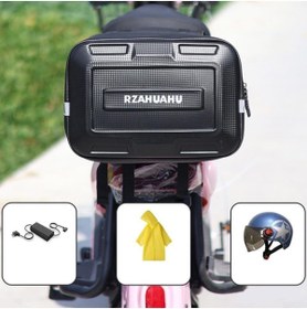 Resim Streak Motosiklet Elektrikli Bisiklet Scooter Çantası Büyük Kapasiteli Arka Bagaj Çanta Heybe Su Geçirmez 