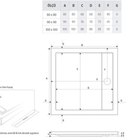 Resim Kare Flat Duş Teknesi | Mod+ - 90x90 / Siyah / Düz 