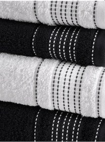 Resim 4 Lü Havlu Seti Ladin 50x90 Siyah - Beyaz 