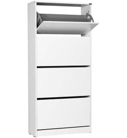 Resim Flat Duo 4 Katlı Geniş Ayakkabılık Dolabı - Beyaz 