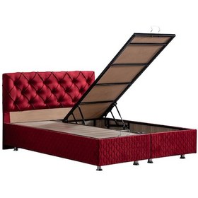 Resim Setaymobilya Baza, Vita Çift Kişilik Bordo Baza + Başlık Seti, Setay 