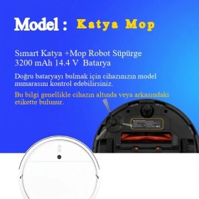 Resim Şımart Sımart Katya +Mop Robot Süpürge 3200 mAh 14.4 V Batarya - Orjinal Uyumlu Uzun Ömürlü, Yüksek Performans Pil 