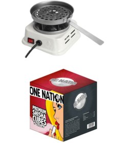 Resim One Nation Mini Elektrikli Nargile Köz (kömür) Yakma Makinası / Ocağı + 26er 1kg Nargile Kömürü 