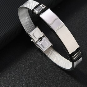 Resim Yeni Avrupa ve Amerikan Modası Erkek Punk Titanyum Paslanmaz Çelik Gümüş Bilezlik, Kazılmış Örgülü Şeritli Bandlı Pank Takımın Her gün Kullanabileceğiniz Zarif, İkon Stil Daya 