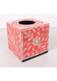 Resim Anita Sedefli Kare Peçetelik 15x15x15 Cm Kırmızı 