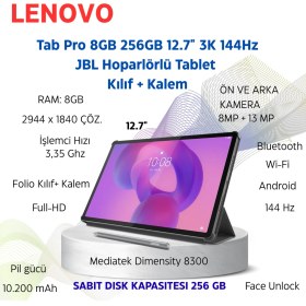 Resim Lenovo Idea Tab Pro 2.2ghz 8gb 256GB 12.7inch' 3k- Android Tablet + Anker 10000 Ma Powerbank Hediye 