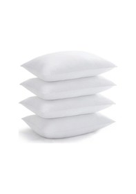Resim Elyaf Dolgulu 4 Adet Silikon Yastık 50x70 Cm Pamuk Otel Yastık Beyaz Yumuşak Beyaz 