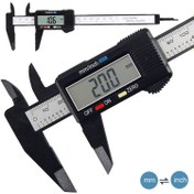 Resim LCD Ekranlı 6 İnç Dijital Verniyer Kaliper - İç ve Dış Boyutlar için Hassas Elektronik Ölçüm Aracı, 0.1mm Çözünürlük, Siyah Plastik Gövde, Pil ile Çalışır (Pil Dahil Değildir), Boyut Ölçümü | Fonksiyonel Kaliper | Dayanıklı Ölçüm Aracı, Kaliper Ölçüm Aracı 