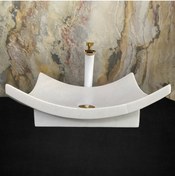 Resim SİPAHİMARBLE Afyon Beyaz Mermer Yaprak Model Ayaklı Lavabo 