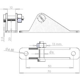 Resim Gazlı Amortisör Montaj Braketi 8mm Uzun U Şekilli Pim Braketi Krom 