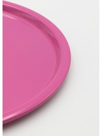 Resim 6'lı Pembe Yuvarlak Çay Ve Kahve Sunum Tepsisi 22cm 