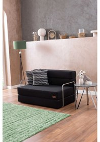 Resim Good Night Oskar Çift Kişilik 120cm Destekli Katlanır Koltuk & Yatak Siyah 