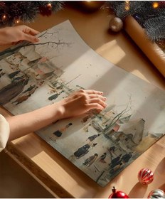 Resim Çerçevesiz Poster Kışın Bütünleşen Adımları 