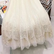 Resim Kadınların Fransız Dantel Gibi Etek - Bej / Şık A-Line Geniş Hem, Akışkan Parti ve Günlük Elbiseler Bahar / Sonbahar / Yaz, Şeffaf Olmayan Resmi ve Rahat Kıyafetler, Mevsimsel Moda, Feminin Tasarım, Nazik Nakış, Şık Elbise, Moda Severler, Bahar Modası, Hafif Kumaş, Feminin Elbise, Moda Bilincinde Kadınlar 