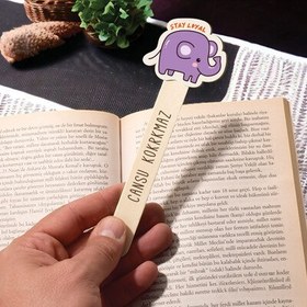 Resim Şirin Fil İsimli Ahşap Kitap Okuma Ayracı 