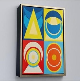 Resim Ahşap Çerçeveli Auguste Herbin - Lune I Tablo Altın 55 X 75, TTÇ.KNV7358FRM 