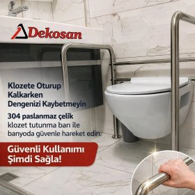 Resim Dekosan Engelli Klozet Yanı Tutunma Barı - Bedensel Engelliler İçin 