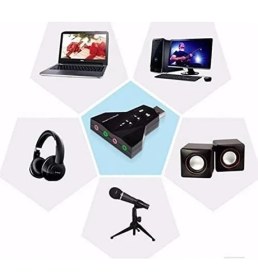 Resim Storemax 4931 7.1 7 Kanal Mikrofon Destekli Çift Girişli Çevirici Harici USB Ses Kartı 